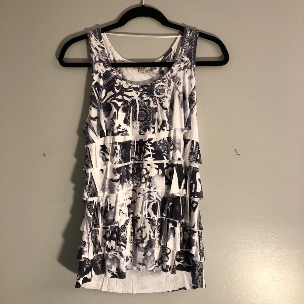 COPY - One World Live and Let Live Black and white Tank